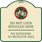 Signmission Do Not Lock Bicycles Here No Estacione Su Bicicleta Aqui Heavy-Gauge Alum, 18" x 18", TG-1818-24148 A-DES-TG-1818-24148 - alternate 1